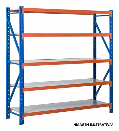 Estantería Metálica 2m x 2m x 0.60m - Soporta 200Kg por Estante. 4 Niveles